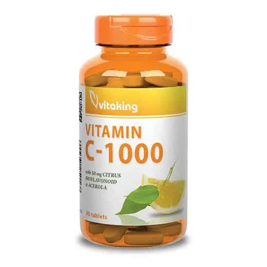 VitaKing C-vitamin 1000mg Bioflavonoid, acerola, csipkebogyó - 90db tabletta