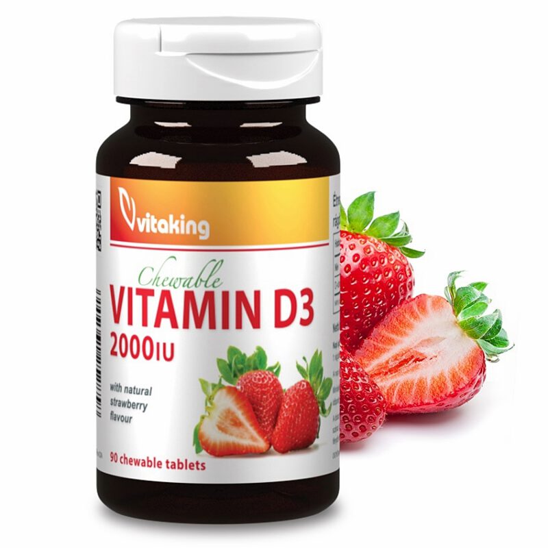 Vitaking D3-vitamin epres rágótabletta - 90db